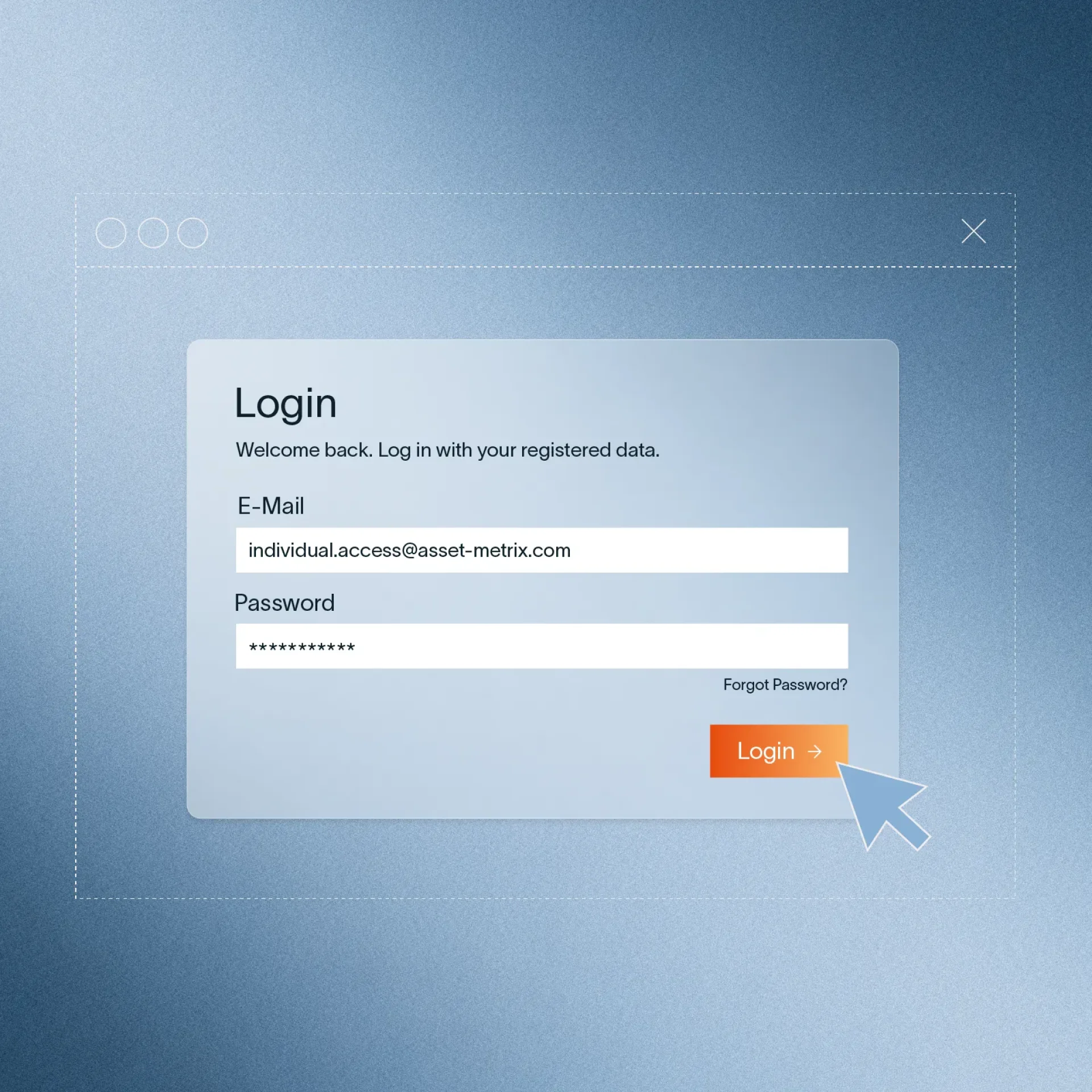 Graphic elements for login page, with username and password fields.