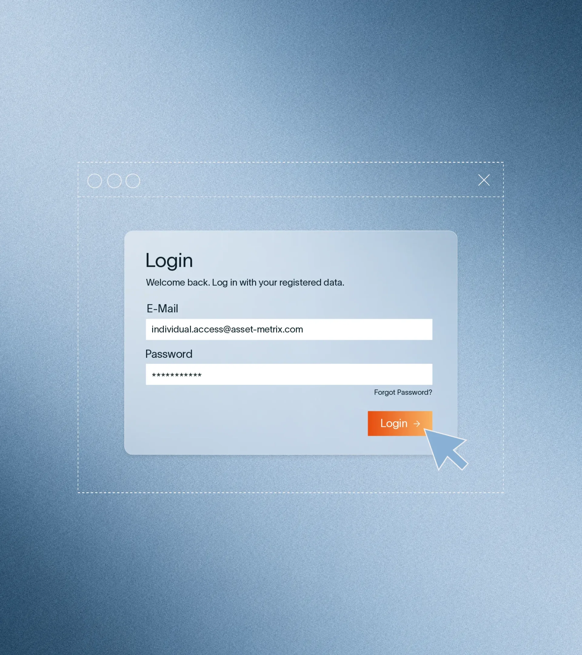 Graphic elements for login page, with username and password fields.